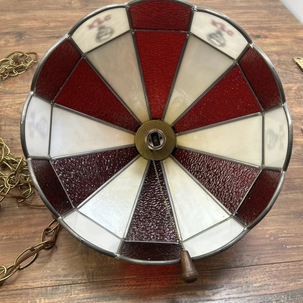 Vtg KFC Stained Glass Dining Table Hanging Lamp 13